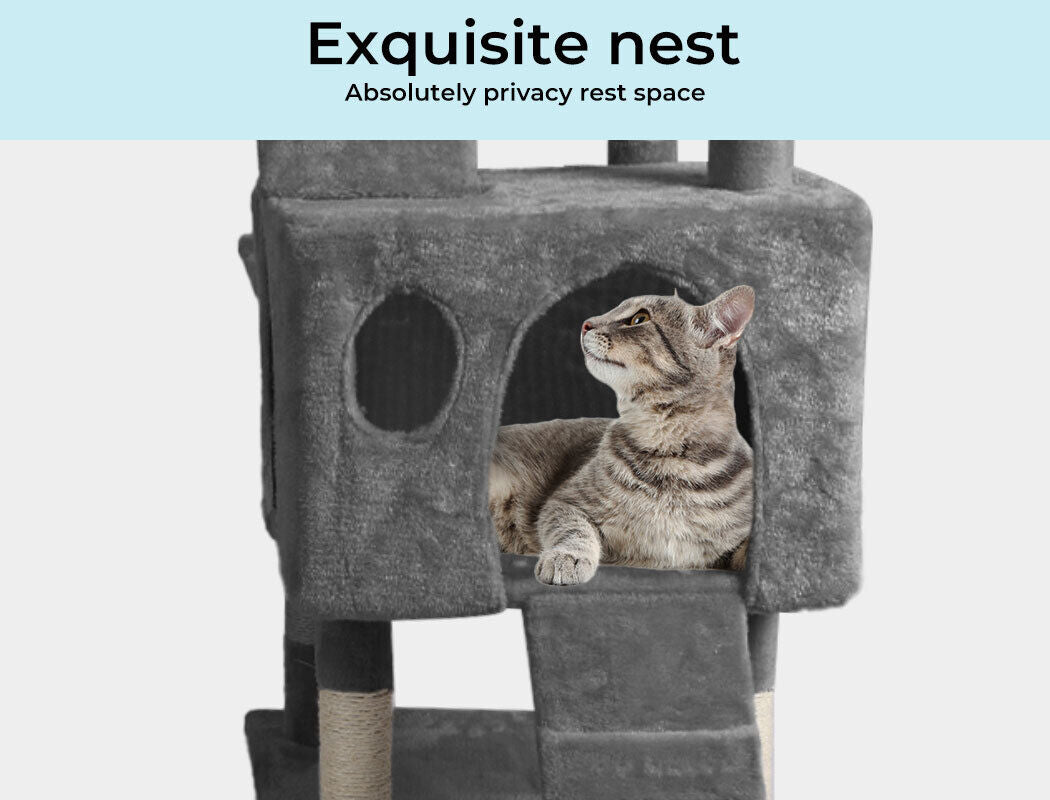 Pawz 184Cm Cat Trees Scratching Post Scratcher for Large Cats Tower House Gery