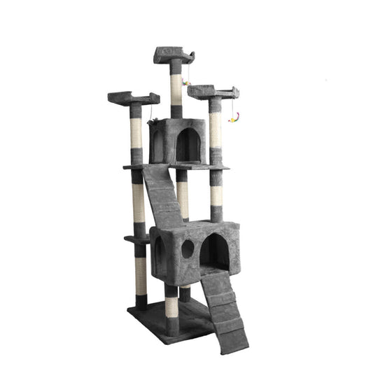 Pawz 184Cm Cat Trees Scratching Post Scratcher for Large Cats Tower House Gery